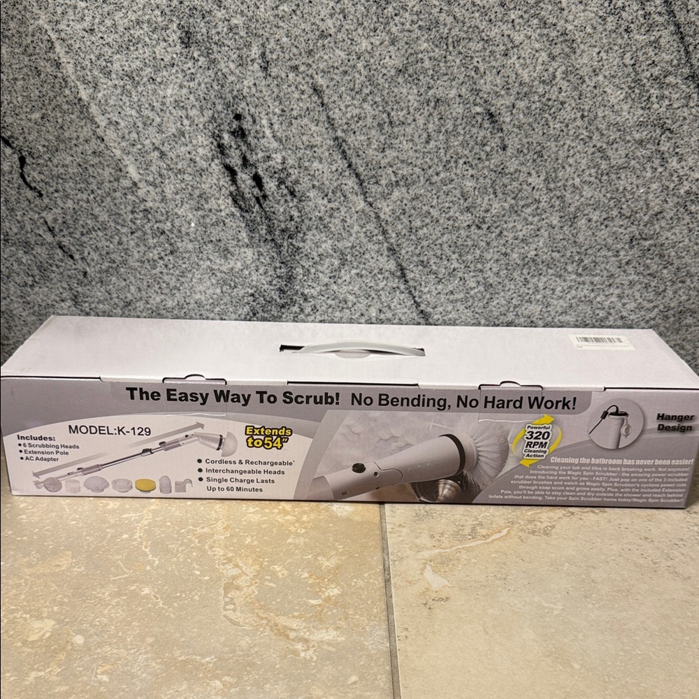 Cordless Rechargeable Scrubber - White